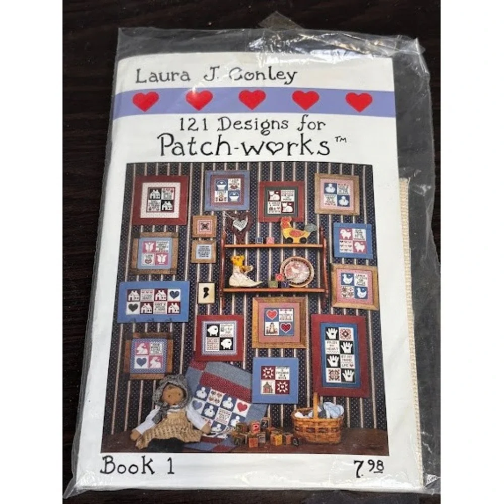 Laura J Conley 121 Designs  Patch-works Book 1 Cross Stitch Patterns Aida Cloth